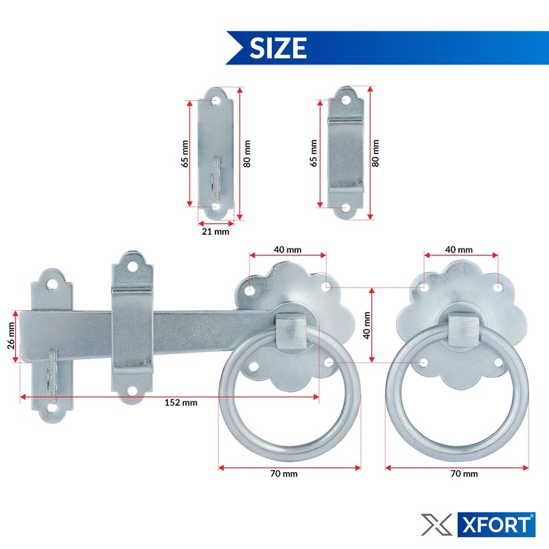 XFORT® Zinc Ring Gate Latch, Garden Gate & Garden Door