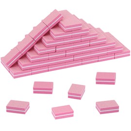 50Pcs Mini Nail Buffer for Natural Nails -100/180 Grit Buffer Block Dual Sided Nail File Block for Smooth Polishing(Pink)