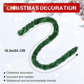 Cindeer 25 Pcs Christmas Velvet Bow Garland for Xmas Decorations, 10.24"x13.39" 24 Red Large Velvet Bows 54.13 ft Artificial Green Garland for Christmas Wreath Tree Ornament Indoor Outdoor Garden Door