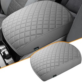 Center Console Cover Fit for 2009-2015 Pilot, Comfortable Armrest Cover Protector Customized Car Accessories, Well-Make PVC Leather Armrest lid Cover for 2009-2015 Pilot （Gray）