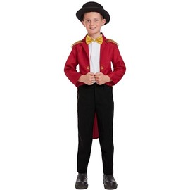 HENBRANDT Kids Boys Showman Circus Ringmaster Jacket Fancy Dress Costume Book Day - Size Small 4-6 Years, Red