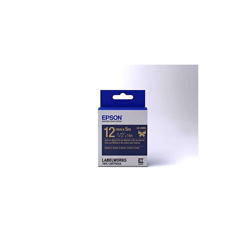 Epson LK-4HKK - Label-Making Tapes (Gold on Navy, Satin, Epson,