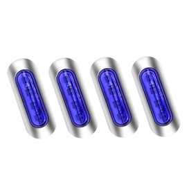 X-STYLE Side Marker Lamps, 4 LED 12 V 24 V Blue Side Marker Light, Rear Side Light, Signal Light, Truck, Trailer, Bus, General Purpose Mark Lamp, Set of 10 (Blue)