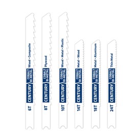 Century Drill & Tool 6006 Universal Shank Cobalt Bi-Metal Jig Saw Set, 6 Piece
