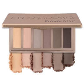 Erinde Matt Lidschatten Palette 6 Farben, Nude Eyeshadow Palette 16H Waterproof mit Spiegel & Vegan, Hochpigmentierte Lidschattenpalette für Langanhaltenden Makeup Look
