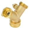 Fdit 3/4 Inch Double Outlet Brass Ball Valve Hose Connector