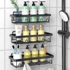Cusbus Shower Caddy, 3 Pack Organizer, Adhesive No Drilling Traceless