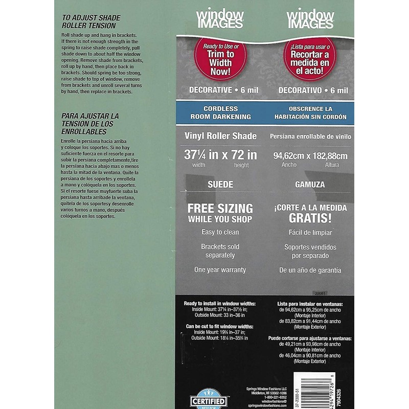 Blinds for Windows Blinds Vinyl Roller Shade - Easy to
