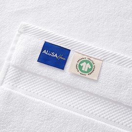 100% Organic Zero-Twist Cotton Towels - G0TS Certified Luxury Bath Towels - Ultra Soft & Plush 700GSM Long-Staple Cotton - 6 Piece Towel Set (White)