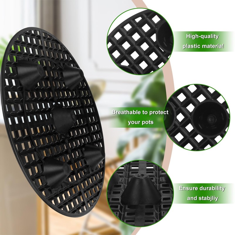 KUKLIPJIM 30 Pack Plant Pot Elevators 11.8 Inch Plastic Plant