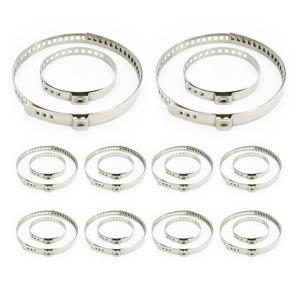 Nuscen 20 pcs CV Joint Boot Clamps Kit Stainless Steel