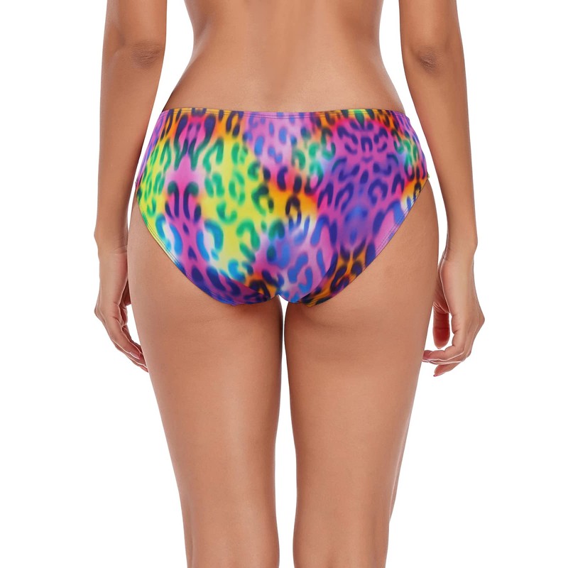 Ocean Blues Women's Purple Leopard Strappy Bikini Bottom Full Coverage