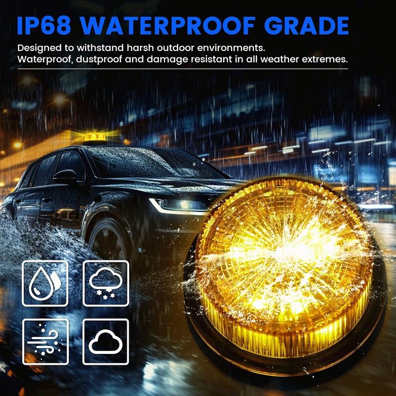 NWpangu 24V LED Strobe Beacon Light, Amber Emergency Lamp, Rotating