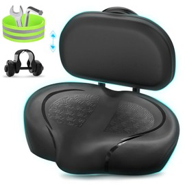 Noseless Bike Seat Cushion for Men & Women - Extra Padding & Comfort Wide Bicycle Seat, Oversized Comfortable Saddle for Peloton Bikes, Exercise Bikes, Electric Bikes, Cruiser Bikes