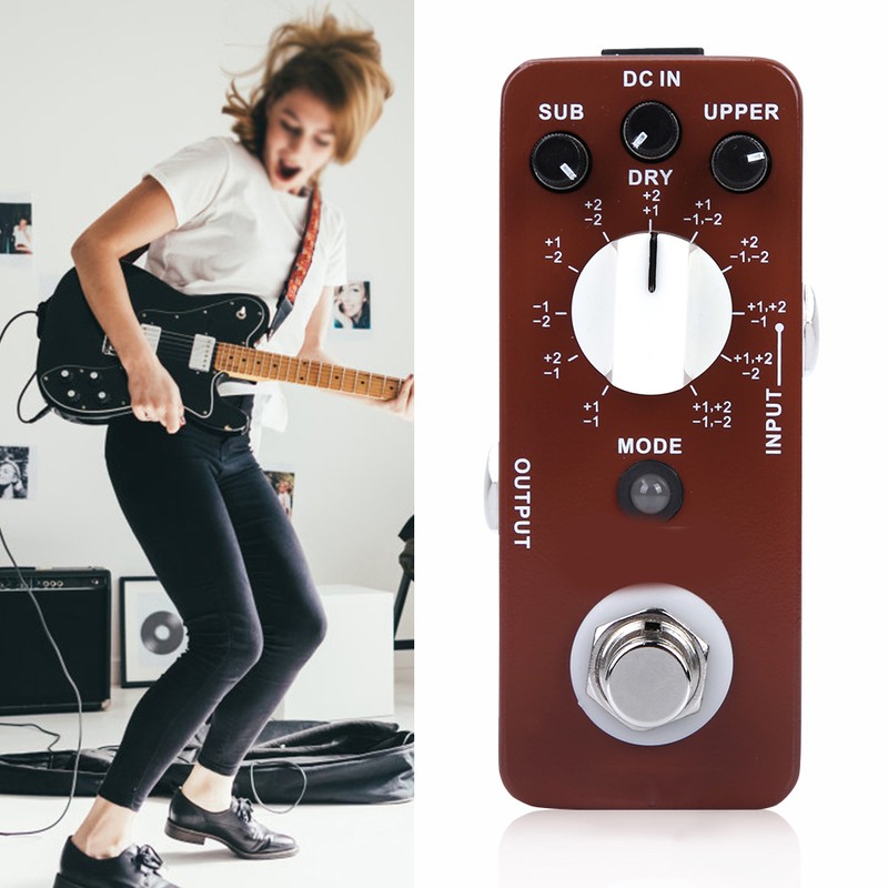 DC 9V/128mA Full Metal Shell Mini Octave Guitar Effect Pedal