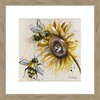 Artko Sunflower and Bee Framed Print Wall Art - Ready
