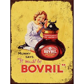 Mummy Says Bovril Girl inspired Vintage Retro Man Cave Bar Pub Shed Novelty Gift Aluminium Metal Tin Wall Décor Sign