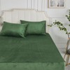 Plush Bed Sheet, 120 x 200 cm, Green, Olive Green,