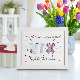 Lemicin Nix Geschenk Bilderrahmen Geldgeschenk: 28 x 23cm wie du es dir gewünscht hast nix geburtstag geschenk für Frauen Männer Bruder Ich Wünsche Mir Nichts Geschenk für Hochzeit