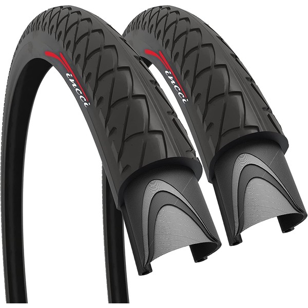 26 x 1.95 Inch Foldable Slick Road Bike Tire for Mountain MTB Hybrid Bicycle - Pack of 2 - Fincci