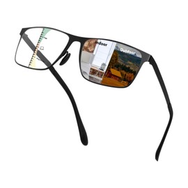 UXAOSVME Progressive Multifocus Reading Glasses Anti Blue Light Photochromic/Bifocal Reading Glasses for men UV Protection (Multifocal-Black, 3.0, x)