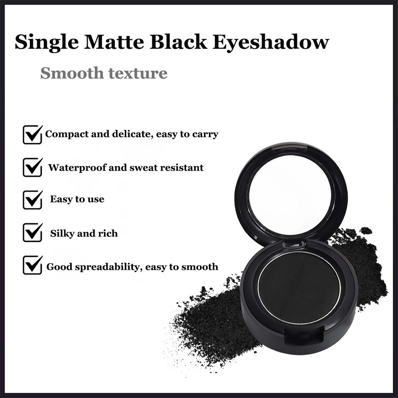 Matte Black Single Eyeshadow - Pressed Fine Powder for High