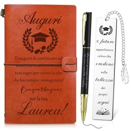 Clabby Graduation Gifts 1 Metal Bookmark, 1 Notebook and 1 Pen Bookmark with Motivational Phrases Stainless Steel for College Teachers