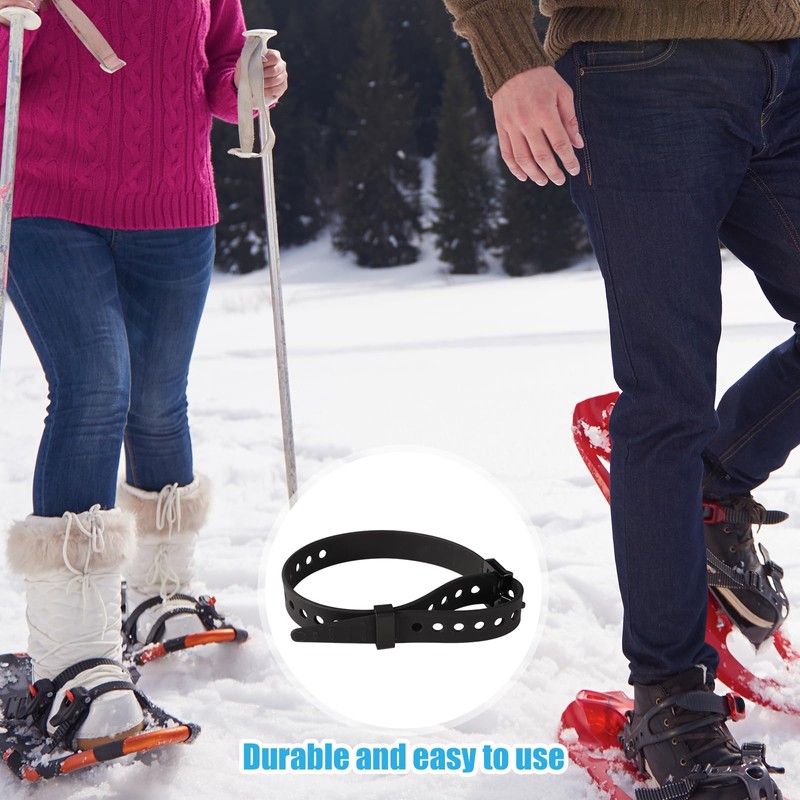 4pcs Snowshoe Straps, 9x0.8 Inch Snowboard Binding Straps Adjustable Ski