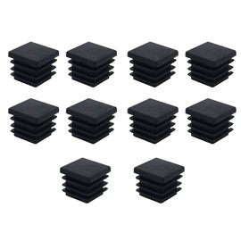 10 Pcs Square Plastic Plugs, Black Tube Inner End Caps, 60mm x 60mm Cover for Furniture Chair Desk Leg Tables Foot, Pipe