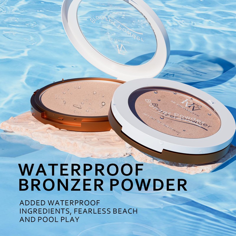 FV Natural Bronzer Powder, Long-Lasting & Waterproof, Glow Bronzing Powder,