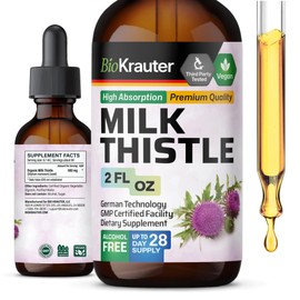Milk Thistle Organic Tincture - Liver Cleanse, Detox & Repair Liquid Supplement- Silymarin Natural Extract - Vegan, Sugar & Alcohol-Free Liver Detox Drops 2 Fl. Oz.