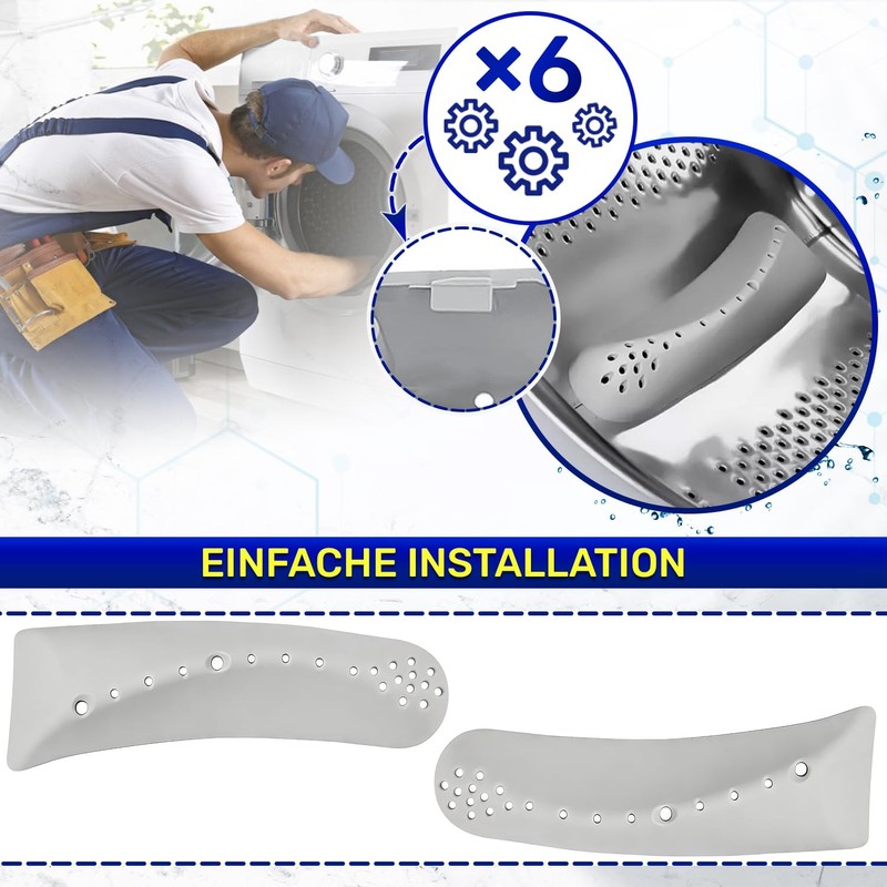 Pack of 2 drum fins for washing machine with the