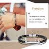 Carleen Freedom 925 Sterling Silver Genuine Mens Leather Bracelet Valentines