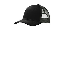 Port Authority Snapback Trucker Cap. C112, Black/ Grey Steel, OSFA