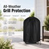 Black BBQ Grill Cover for Outdoor Cooking – Fabric Round