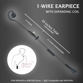 [2-Pack] ProMaxPower C-Shape Swivel Ear Hanger Earpiece for Motorola Two-Way Radios XPR6550 XPR7550e XPR7580e XiR-P8200 DP3401 MTP850