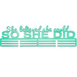 Miayork 2020UPGRADE Medal Holder Display Hanger Rack Medals-SHE Believed SHE Could SO SHE DID Plus Black Medal Holder Wall Mount Easy to Install Race Runner Medal Frame