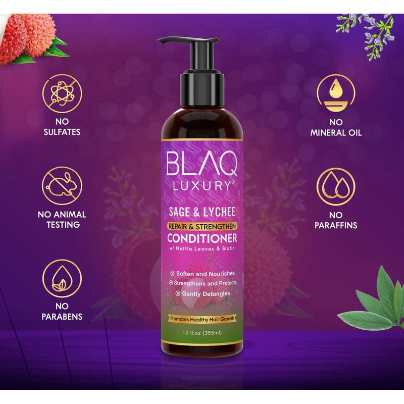 Blaq Luxury Sage & Lychee Repair and Strengthen Conditioner 12oz