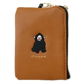 Pass Pouch, Pass Case, With Reel, Periodicals, Surreal, Comical, Animal, Coin Purse, Coin Case, Key Ring (Camel)