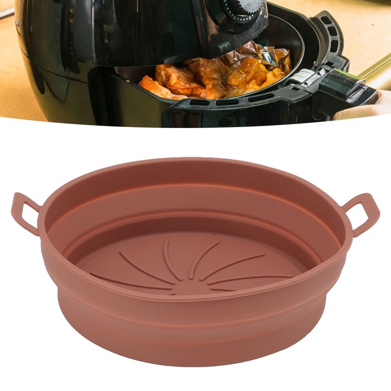 2PCS Fryer Silicone Liners Round 21cm Diameter with Handle Fryer
