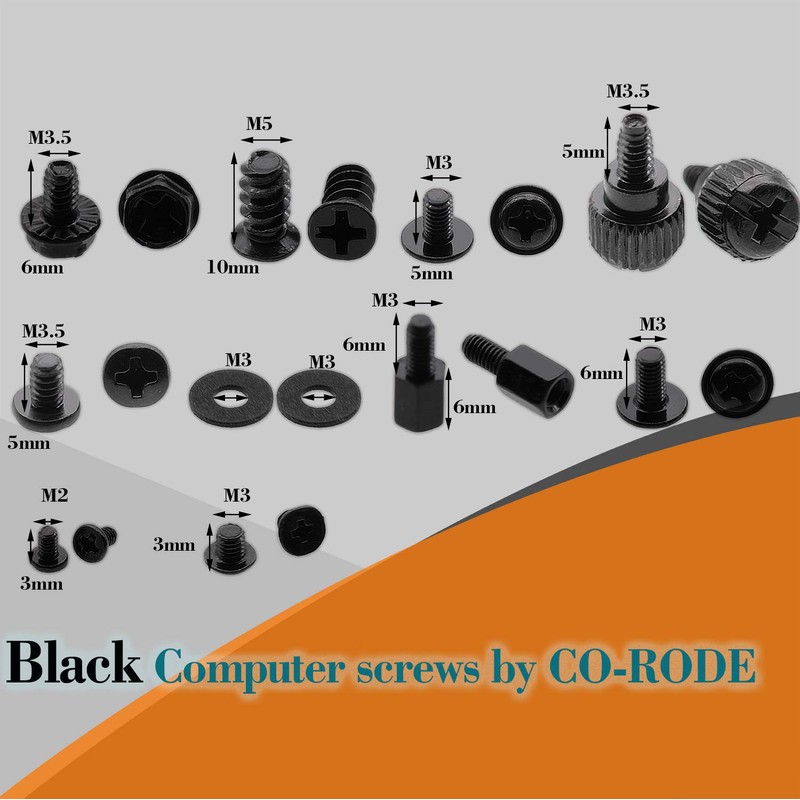 CO-RODE 340pcs Motherboard Spacer Computer Screws Assortment Kit for HDD,