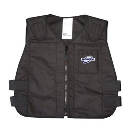 TechKewl COOLING VEST - Black - 2X fits 250-300 lbs - with Phase Change Cool Pax & Cooler Bag