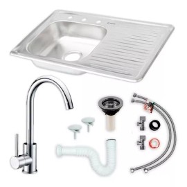 Cnx - Kit Completo De Tarja Con Escurridero Y Mezcladora