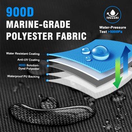 Mionovity Outboard Motor Cover, Boat Motor Cover, Waterproof 900D Heavy Duty Oxford Fabric Outboard Engine Cover, Fits for 50-115HP Boat Engine Black