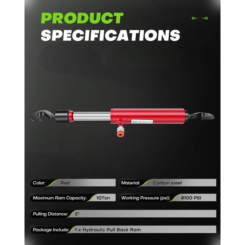 Hydraulic Pull Back Ram 10 Ton for Power Frame Machine