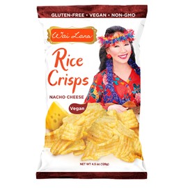 Wai Lana Chips Rice Crisps – Nacho Cheese, Gluten-Free, Vegan, Non-GMO, 4.5 oz (Count of 6)