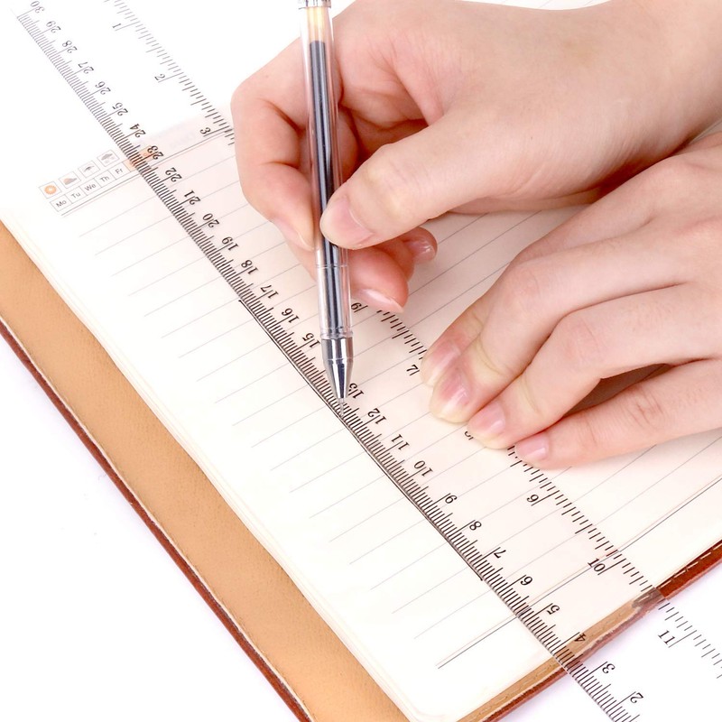 Plastic Ruler 2 Pack 12 Inch and 6 inch Clear