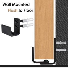 Barn Door Floor Guide Heavy Duty Floor Guide Black Carbon Steel Sliding Barn Door Bottom Guide Wall Mounted Hardware with Screws