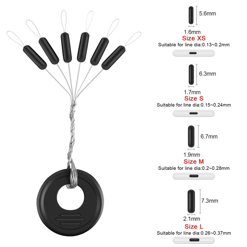 VIPMOON 100 Pcs x 6 Rubber Fishing Bobber Beads Stopper,6