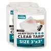 TARPAL 3'x3'（2pack） Clear White Tarp Heavy Duty Waterproof 12mil with
